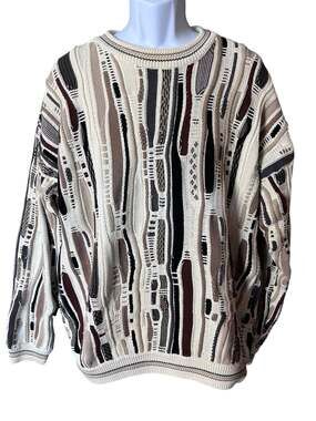Vintage Cotton Traders Chunky Sweater XL Cotton Textured Knit Grandpa